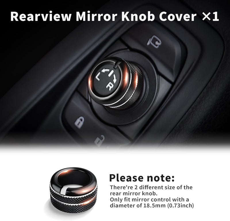 Polodunn Interior Accessories Compatible with Toyota GR86 2021 2022 2023 2024 2025 & BRZ - A/C, Vol Tune, Rearview Mirror Knob Cover, Push Start Button Ring, Aluminum Alloy Decorative 7Pcs/Set (Black) - Image 5